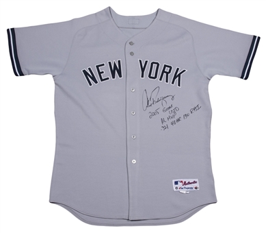 2005 Alex Rodriguez Game Used, Signed, & Inscribed New York Yankees Road Jersey (MVP) (Steiner & Rodriguez LOA)